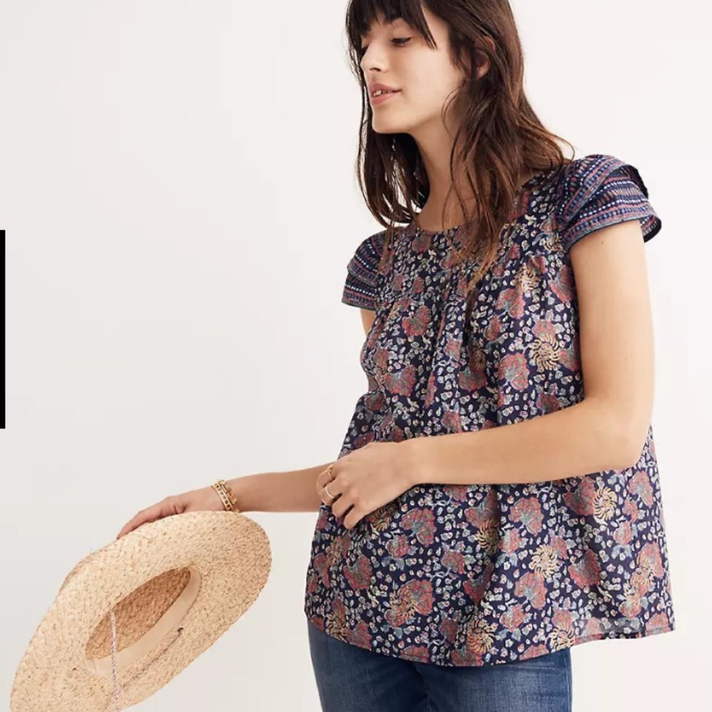 Madewell - Story Top in Fan Floral Mix